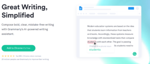 Example of Grammarly Web Page