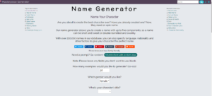 Example of Name Generator Website