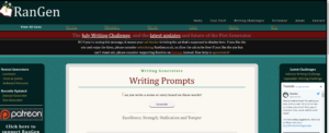 Example of Website and writing prompts